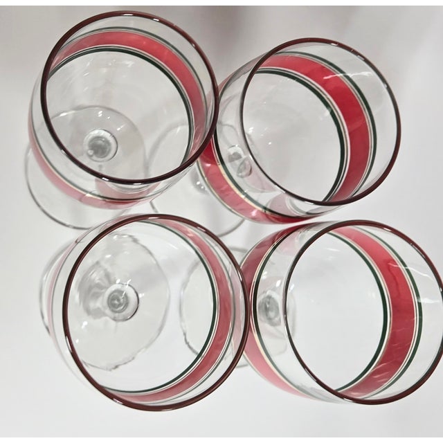 Glass Culver Christmas Goblets- Set of Four For Sale - Image 7 of 9