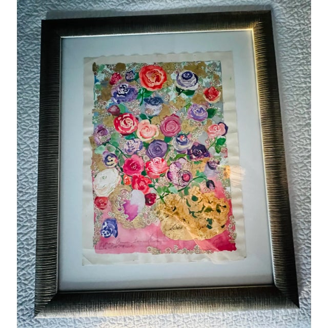 Framed Floral Water Color Signed, Signed Darr C 2010 For Sale - Image 13 of 13