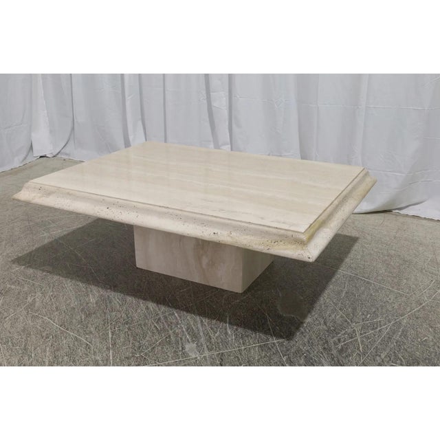 Late 20th Century Large Vintage Italian Travertine Coffee Table For Sale - Image 5 of 10