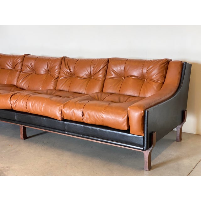 Black Sofa in the style of Claudio Salocchi, 1960s For Sale - Image 8 of 14