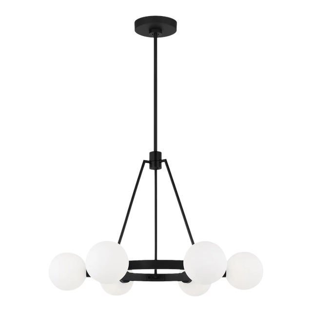 Sean Lavin By Visual Comfort Studio Clybourn 6-Light Chandelier in Midnight Black For Sale