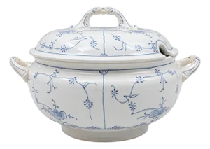 20th Century Belgian Special Edition Porcelain Tureen With Lid