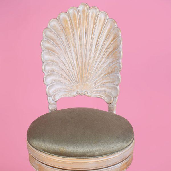 A pair of Italian grotto-style swivel bar stools, with shell-inspired forms that nod to seaside grotto furniture. The...