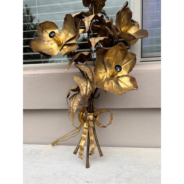 1960s Oversize Modernist Flowers Metal Sconce, Circa 1960 For Sale - Image 5 of 6