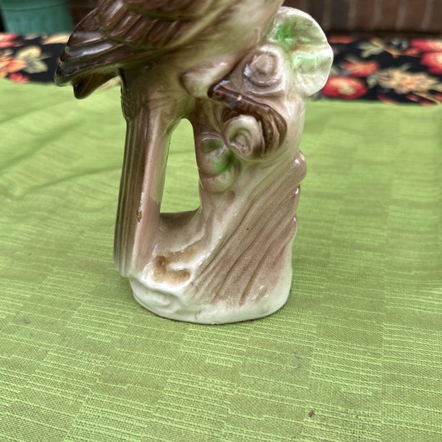 Vintage Brown, Ceramic Bird Figurine For Sale - Image 4 of 8