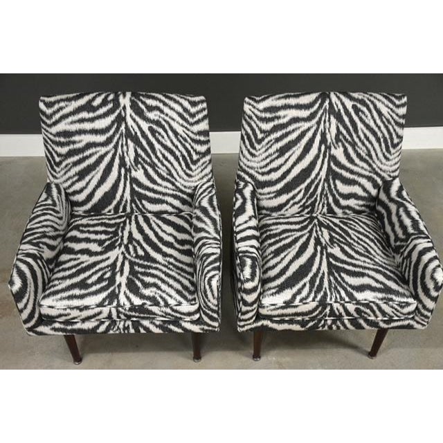 1950s 1950s Jens Risom Walnut Zebra Lounge Chairs - A Pair For Sale - Image 5 of 9
