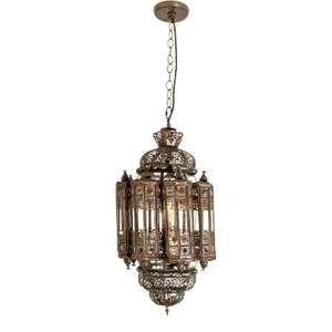 Vintage Moroccan Lantern Mamounia Clear Glass Hand-Crafted Ceiling Light Fixture