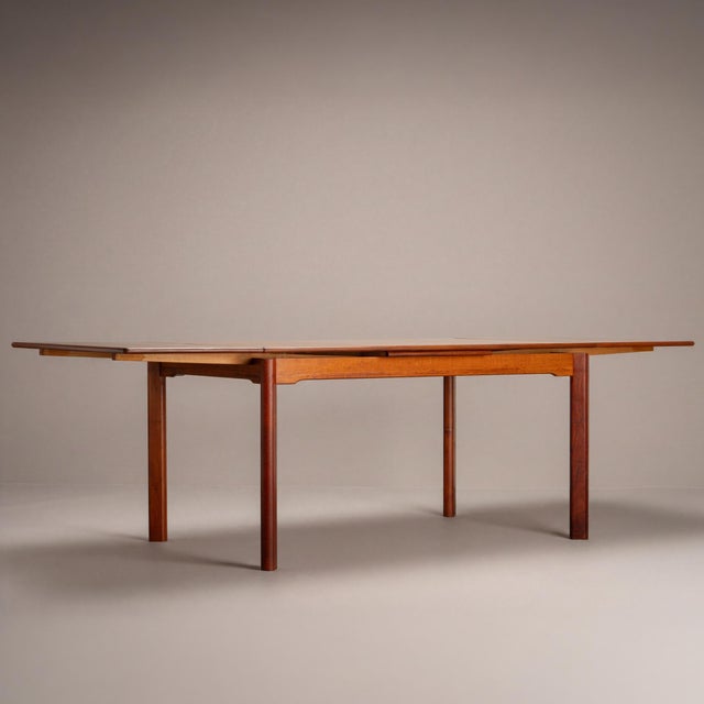 1960s Scandinavian Modern Danish Swedish Teak Extendable Dining Table For Sale - Image 5 of 9