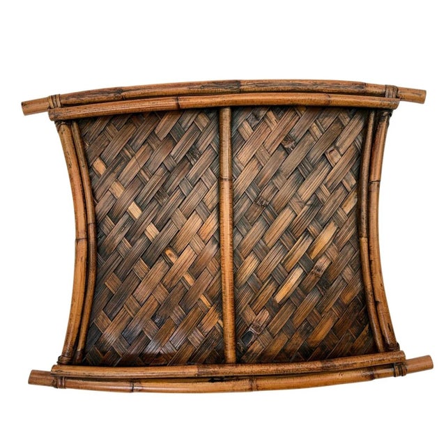 Vintage Bamboo and Rattan Wicker Basket For Sale - Image 11 of 12
