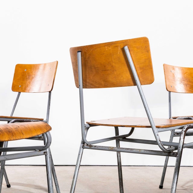 1950s Vintage English Stacking Dining Chairs, 1950s, Set of 4 For Sale - Image 5 of 14
