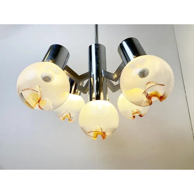 Red Vintage Chandelier from Mazzega, 1960s For Sale - Image 8 of 12