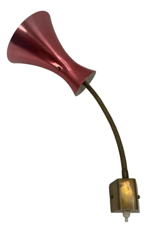 Vintage German Wall Lamp with Metallic Pink Screen, 1950