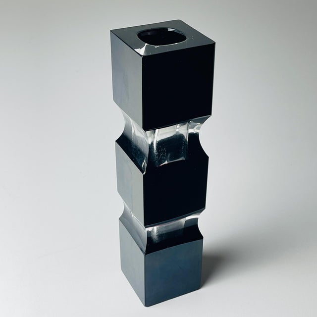 Black Black Sommerso Murano Glass Vase by Pagnin & Bon, Italy, 1960s For Sale - Image 8 of 11