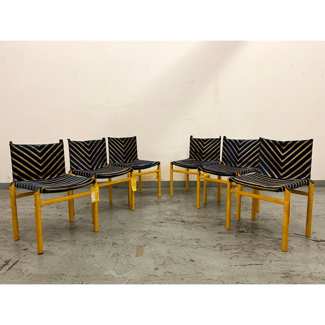 Metal Set of Six Vintage Dining Chairs For Sale - Image 7 of 11
