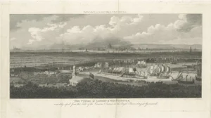 Pugh, City View of London and Westminster with Battleships, 1804, Print