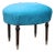 Blue Velvet Oval Stool, Italy, 1950s For Sale