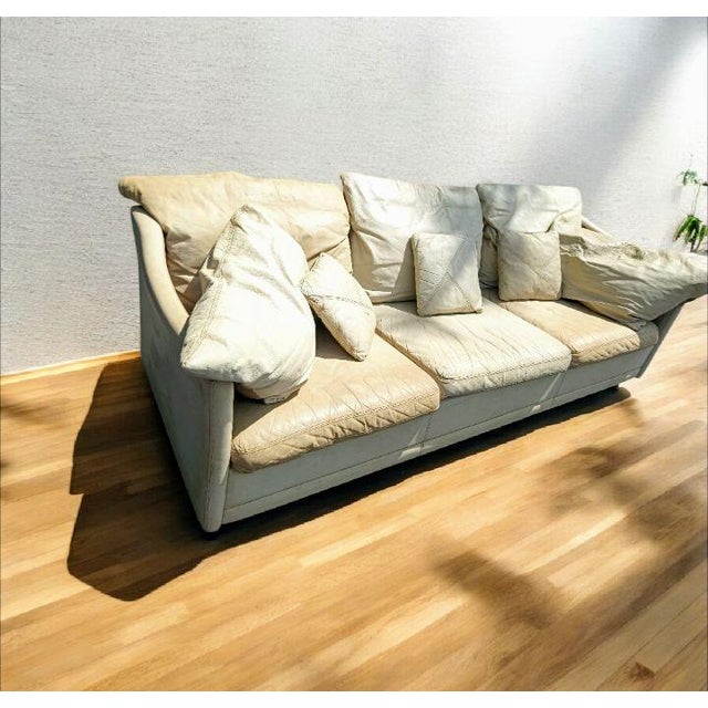 Animal Skin Timeless Elegance: Rare 1980 Vintage Dansk Danish Leather Sofa For Sale - Image 7 of 12