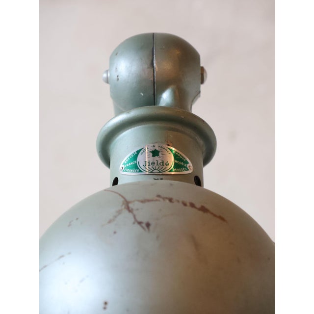 Vintage French Industrial Jielde Table Lamp in Green Patina from Jieldé, 1950s For Sale - Image 17 of 18
