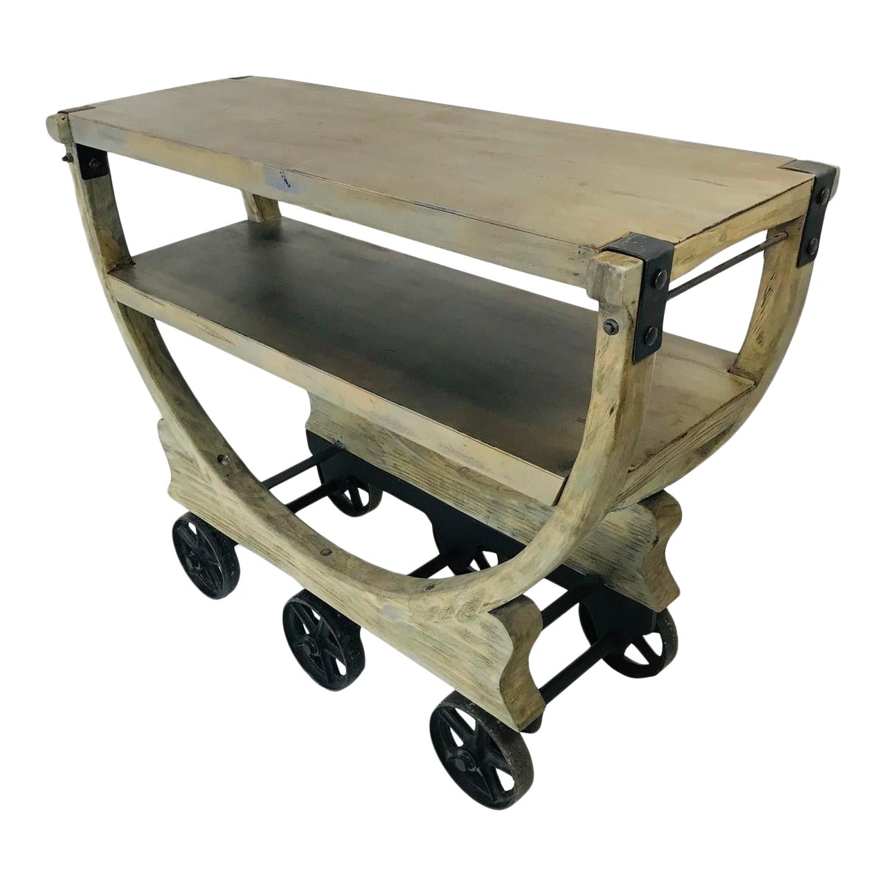 Restoration Hardware Rustic Bar Cart Chairish