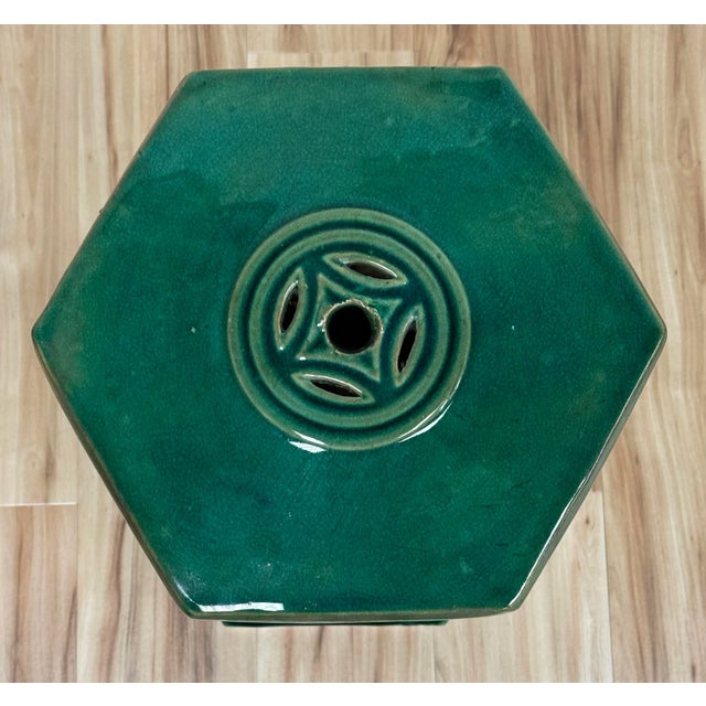 Majolica Vintage Majolica Style Garden Stool For Sale - Image 4 of 12