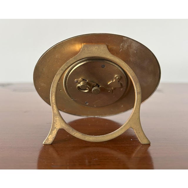 Glass Art Deco Clock in Metal and Enamel, Esperia, 1930s For Sale - Image 7 of 11