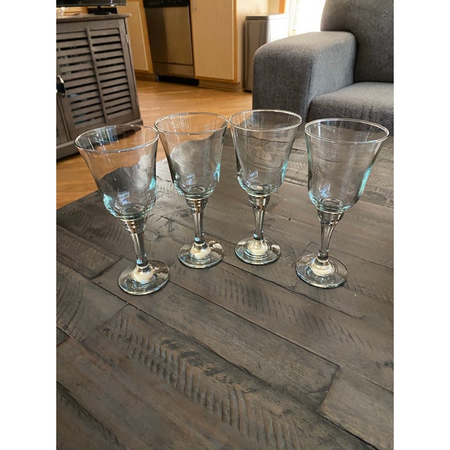 Art Deco 1930s Pasabahce Tulip Shape Water Goblets- Set of 4 For Sale - Image 3 of 7