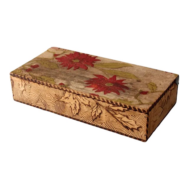Victorian Pyrography Box For Sale