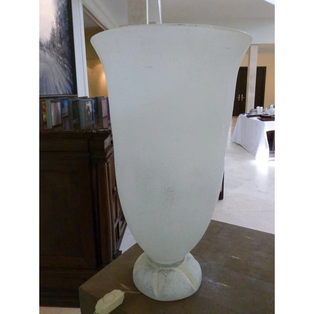 Mid-Century Modern Late 70's Karl Springer Corroso Seguso Murano Glass Lamp For Sale - Image 3 of 8