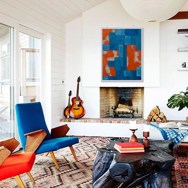 Oil paint, cold wax medium & marble dust on back-gessoed canvas permanently adhered to cradled wood panel. The canvas is...