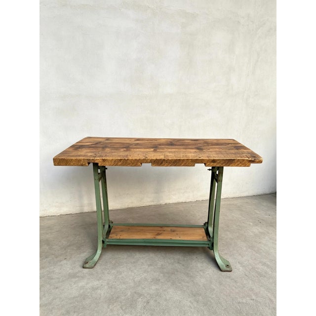 Large Vintage Industrial Table, 1890s For Sale - Image 4 of 11