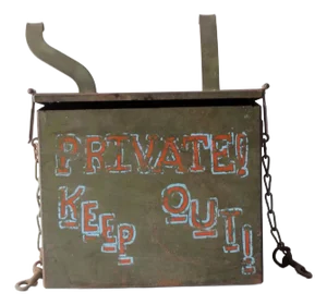 Vintage Industrial "Private" Storage Box