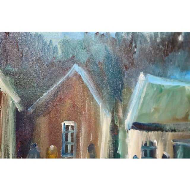 Göte Lundberg, Cabins at Dusk, 1950s, Oil on Canvas, Framed For Sale - Image 11 of 11