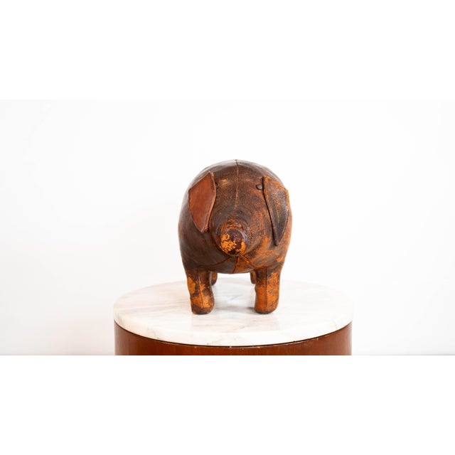 1970s 1970s Vintage Dimitri Omersa Leather Pig Footstool For Sale - Image 5 of 17