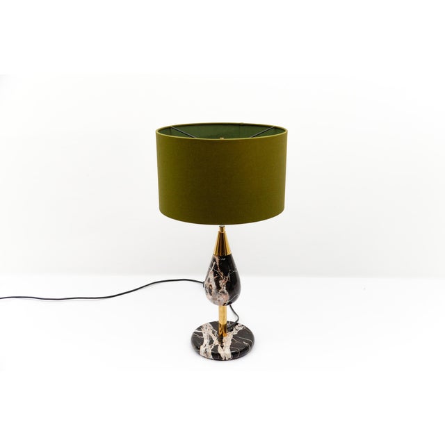 Mid-Century Modern Mid-Century Modern Black Marble and Brass Table Lamp, Italy, 1960s For Sale - Image 3 of 9
