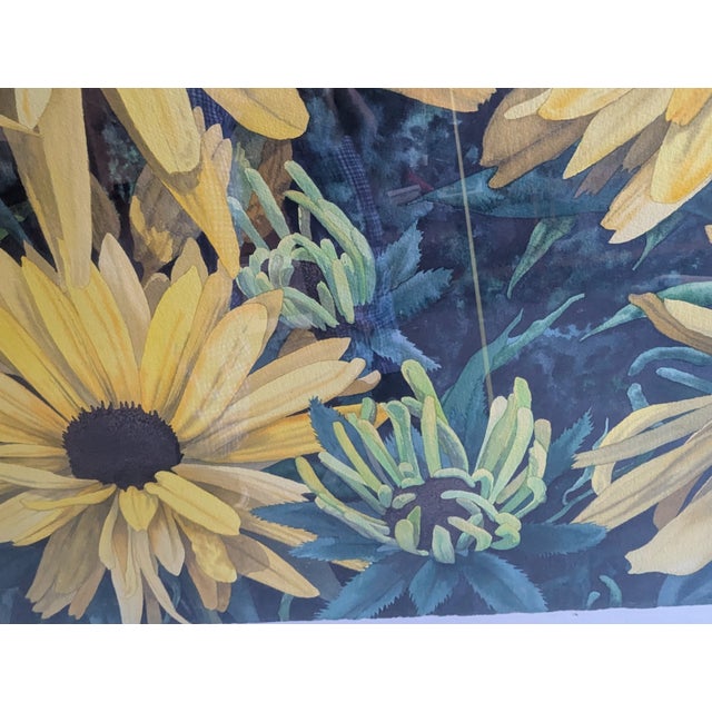 1980s Woodward Payne (B. 1935) Original Framed Watercolor of Black Eyed Susan Flowers For Sale - Image 10 of 11