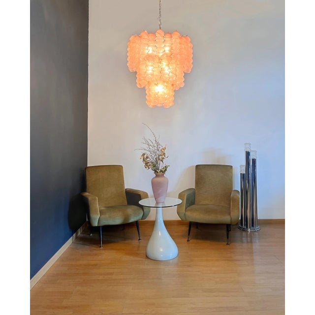 Large Three-Tier Murano Glass Tube Chandelier, 1990s For Sale - Image 4 of 18