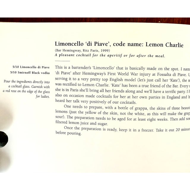 The Cocktails of the Ritz Paris, Bar Hemingway by Colin Peter Field 2003, 1st English Edition Hardcover Book For Sale - Image 12 of 16