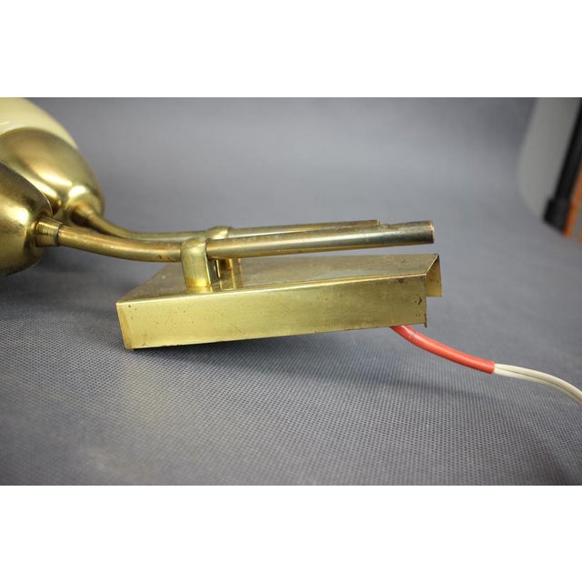 Mid-Century Brass and Glass Wall Light from Kamenický Šenov, Czechoslovakia, 1960s For Sale - Image 6 of 13