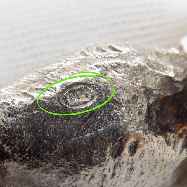 Silver Vintage Italian Handmade Genuine Silver Large Cow Figurine Sculpture For Sale - Image 8 of 10