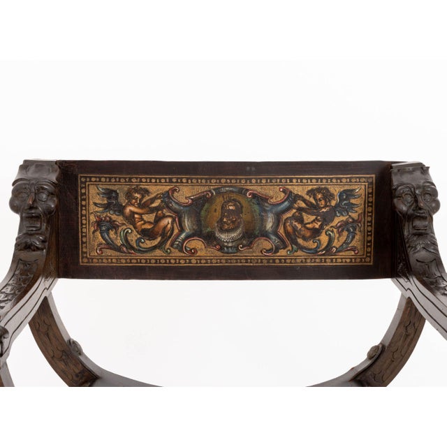 Renaissance Revival Walnut Savonarola Chair For Sale - Image 4 of 10
