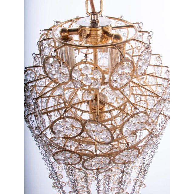 Cascading 28 Chandelier Swarovski Crystal and Gilt Brass by Kurt Faustig, Munich, 1970s For Sale - Image 12 of 14