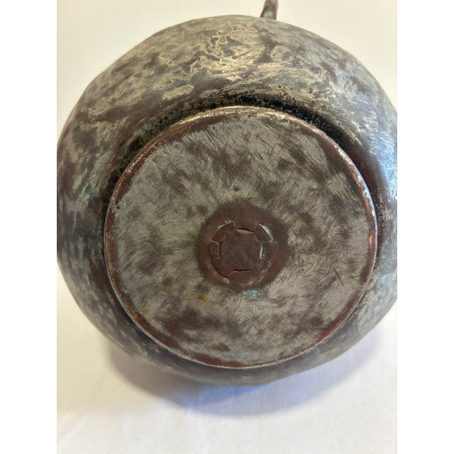 Antique Hand Hammered Copper Pitcher, Riveted Primitive Water Jug For Sale - Image 10 of 10