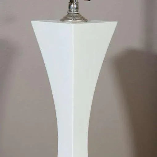 Mid-Century Modern White Sculptural Hansen Table Lamps - A Pair For Sale - Image 3 of 7