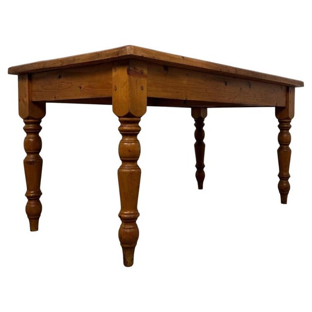 Antique English Pine Farmhouse Dining Table For Sale - Image 4 of 12