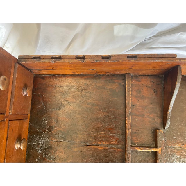 Mid 19th Century Antique 1800's Farmhouse Bench/Table For Sale - Image 5 of 17