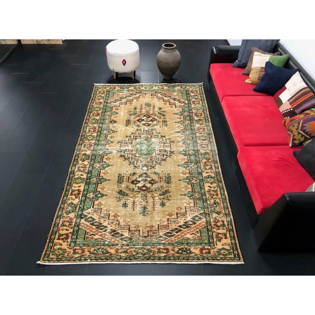 1960s Handmade wool and cotton rug in Turkish Anatolia Carpet, Vintage Oushak Rug, Turkish Vintage Anatolian Rug, Handmade...