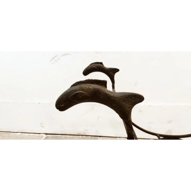 Metal Italian Black-Brown Wood Holder For Sale - Image 7 of 8