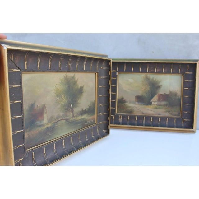 Original Framed & Signed Landscape Oil Paintings, Set of 2 For Sale - Image 3 of 10
