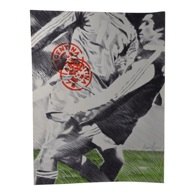 Bernard Rancillac (1931-2021) “Argentina” Color Lithograph Signed and Justified 94/100 For Sale