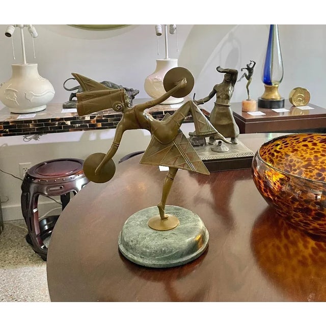 Early 20th Century Art Deco "Dancer" Gerda Gerdago Bronze Sculpture For Sale - Image 5 of 12